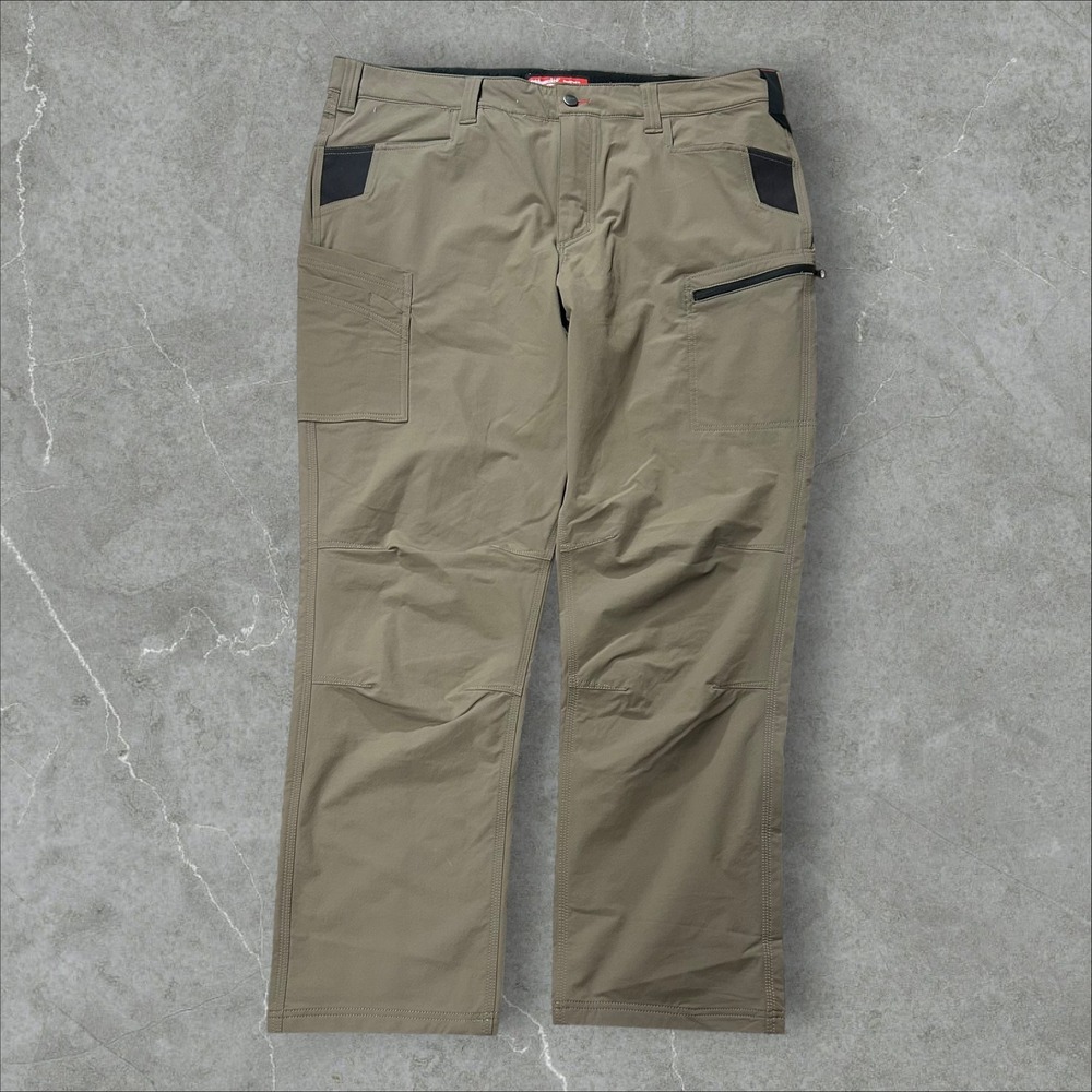 Milwaukee FreeFlex Work Pants Mens 40x32 Khaki Brown Lightweight Utility Cargo